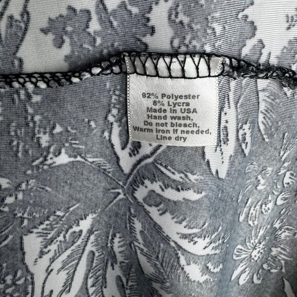 Louella Sz Medium Black & White Damask Floral Long Sleeve Modest Maxi Dress - Picture 9 of 10